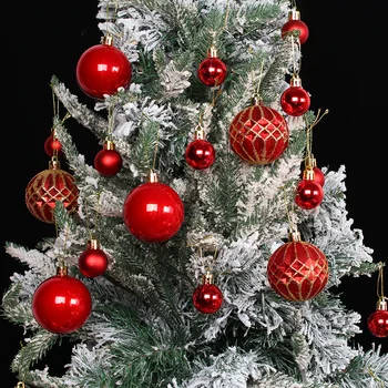 Коледен Бал,40шт Коледно Дърво Украшение Набор от Червено Злато Зелен Небьющийся Топка Украса за Коледно Парти Начало Декор Окачване 0