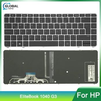 Оригиналната Истинска Английска Клавиатура за HP лаптоп EliteBook Folio 1040 G3 американска 818252-161 844423-161 с подсветка и рамка 0