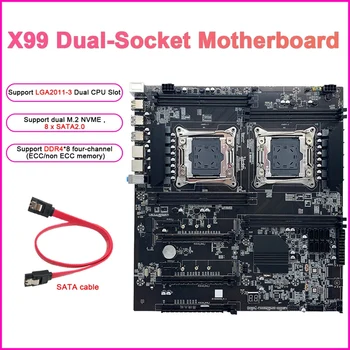Дънна платка за майнинга с две контакти X99 LGA2011-3 с два слота за памет CPU DDR4 8X SATA2.0 NVME M. 2 дънна Платка за десктоп сървър 0