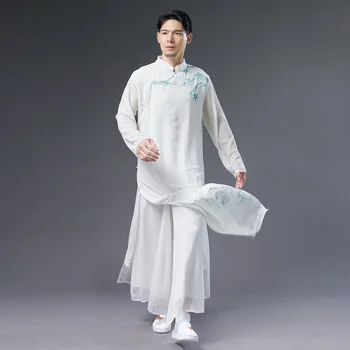 Традиционни Китайски Костюми, Мъжки Костюм Тан Традиционната Китайска Облекло За Мъже Рокля Чонсам Мъжки Халат Ципао Hanfu Men Q877 0