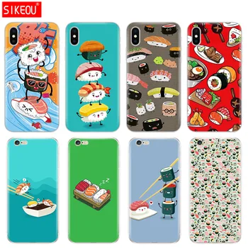 Силиконов Калъф Калъф За Телефон iPhone 6x8 7 6s 5 5s SE 2020 Плюс 10 XR XS 11 Pro Max Калъф за Японската кухня, Суши храна 0